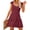 Burgundy, variant on Womens Ruffle Dresses Elastic Empire Waist A-line Layered Swing Flowy Mini Dress