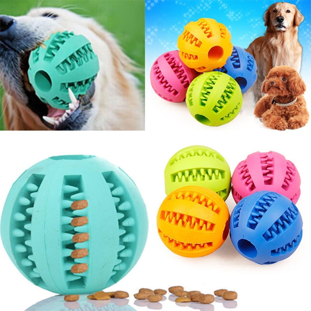 Rubber Ball Chew Treat Non-toxic Pet Dog Puppy Cat Toy Training Dental