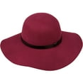 thumbnail image 3 of ANGELA & WILLIAM WFL2166 Women's Wide Brim 100% Wool Fuax Lether Band Floppy Hat, 3 of 15