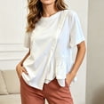thumbnail image 5 of yillto Women Short Sleeve Tops Fashion Loose Blouses Fall Trendy Dressy Casual Shirts for Womens S-5XL, 5 of 7