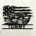 thumbnail image 2 of Handmadetneonsign Custom US Flag Battle Tank Metal Wall Art LED Light | Personalized American Flag Metal Sign, 2 of 3