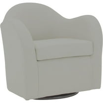 Fox Hill Trading Big Max 19"H Jitterbug Fabric Swivel Barrel Chair in Cream