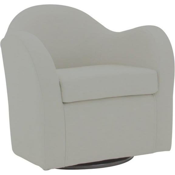 Fox Hill Trading Big Max 19"H Jitterbug Fabric Swivel Barrel Chair in Cream