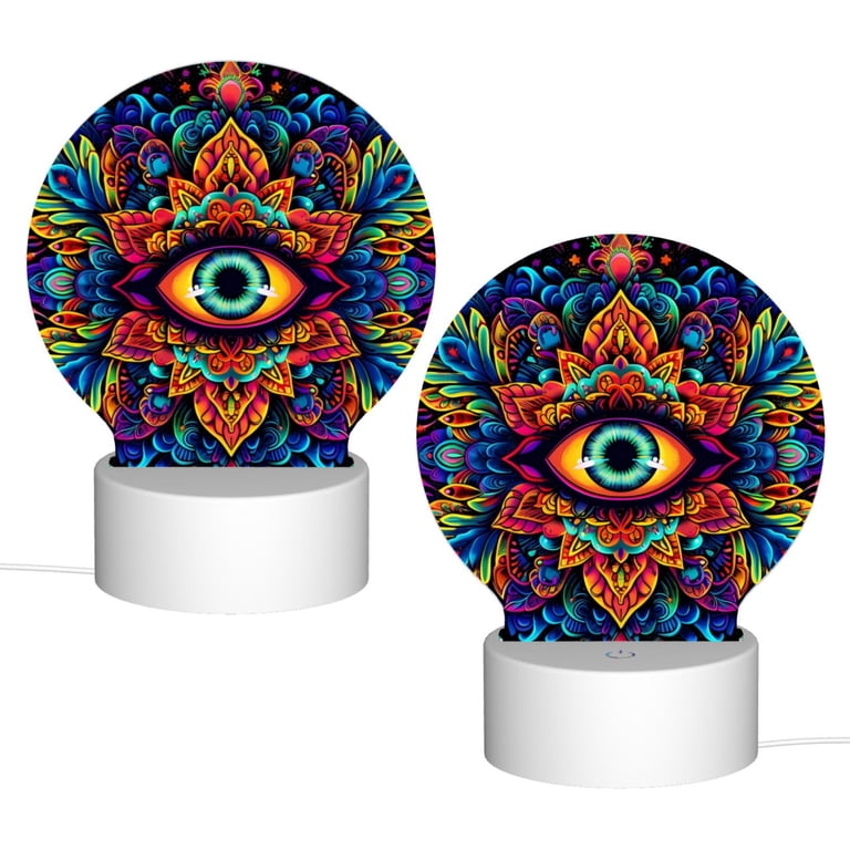 Daiia Vibrant Psychedelic Eye Pattern Acrylic Night Light, LED