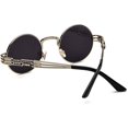 thumbnail image 3 of kachawoo Lunettes de Soleil Rondes Vintage Hommes Noir Rétro Punk Lunettes de Soleil Femmes Été 2018, 3 of 7