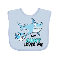 Inktastic My Aunt Loves Me with Cute Sharks Boys or Girls Baby Bib