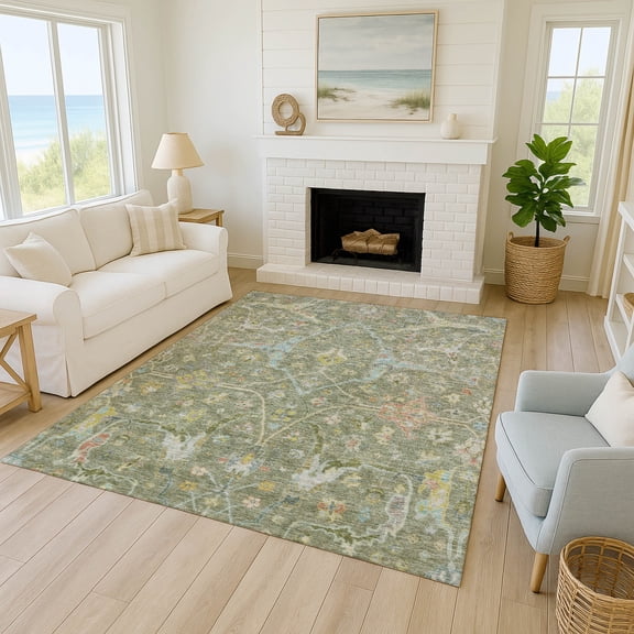 Addison Rugs Chantille Indoor/Outdoor Traditional Global Aloe Machine Washable Rectangle Rug, 10' x 14'