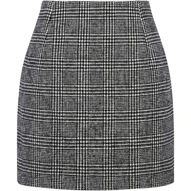 Jupe Mini à Carreaux pour Femmes Taille Haute Ligne A Jupe Crayon Automne