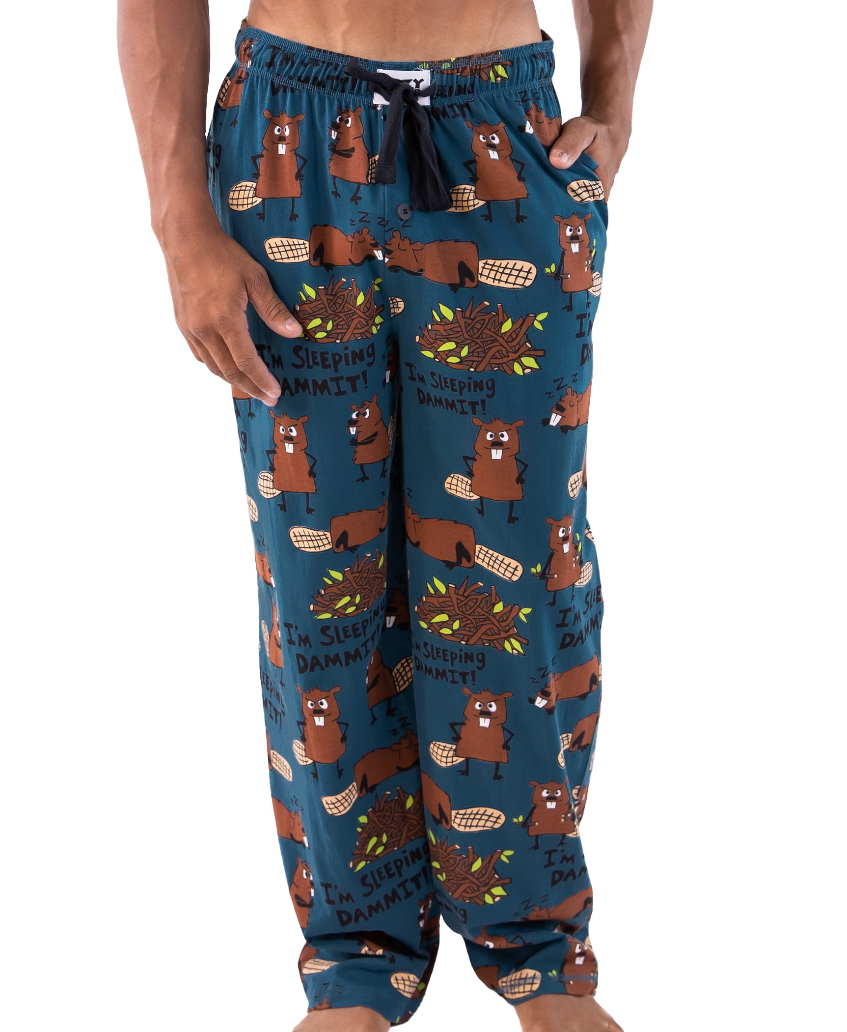 LazyOne Animal Pajama Pants for Men, Male Pajamas, I'm Sleeping, Medium