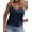 Navy Blue, variant on Ekouaer Women's Satin Camisole Lace Silk Satin Pajama Tank Tops V Neck Soft Spaghetti Strap Loose Sleepwear