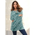 thumbnail image 5 of Roaman's Women's Plus Size Thermal Henley Tunic, 5 of 6