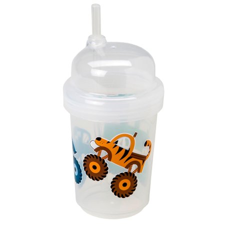 nuspin kids 8 oz Zoomi Straw Sippy Cup, Monster Trucks Style
