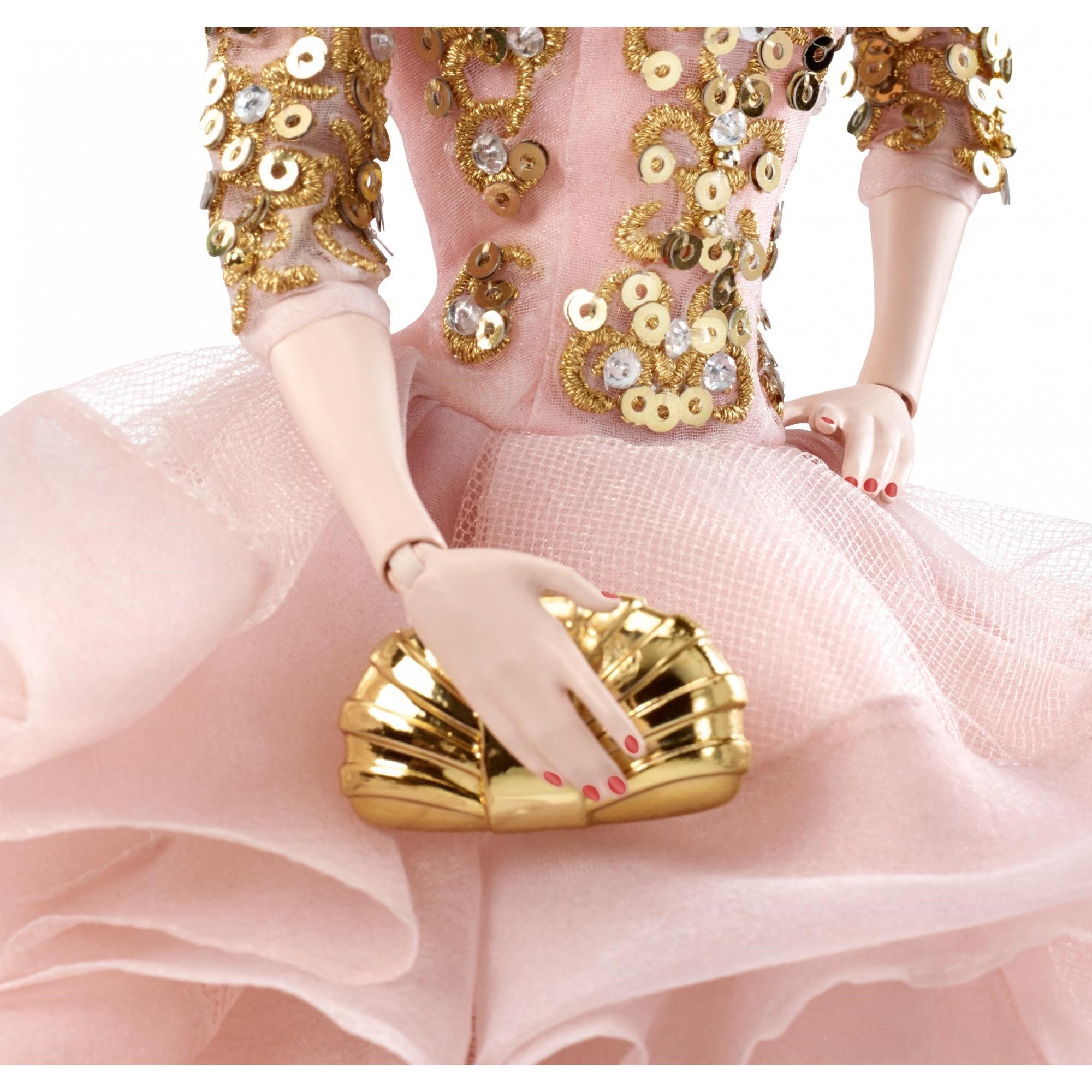 blush and gold cocktail dress barbie