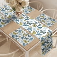 thumbnail image 2 of Ambesonne Butterfly Table Runner & Placemats, Delicate Insect Spring, Placemat 4 pcs + Runner 12"x72", Cadet Blue Yellow White, 2 of 2
