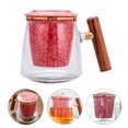 thumbnail image 4 of 1 Set Tea Cup Glass Tea Mug Wooden Handle Coffee Cup Office Drinks Cup 400ml, 4 of 9