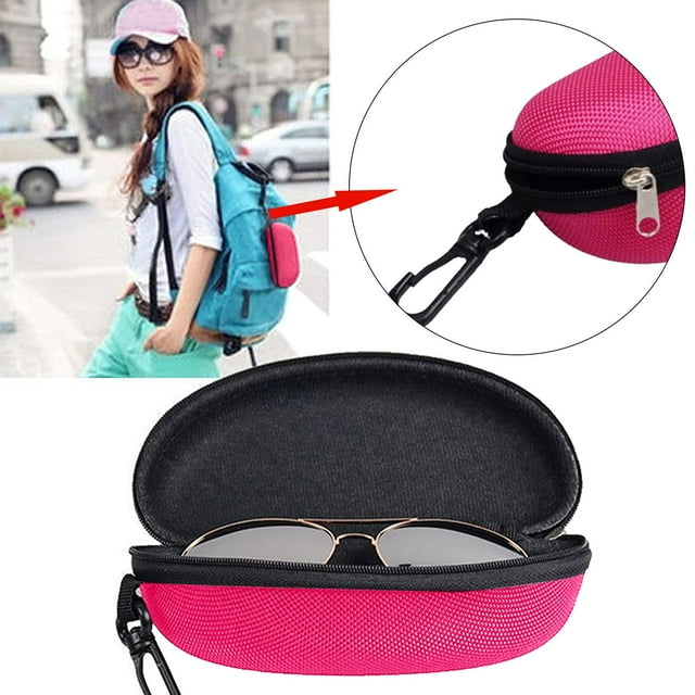 Nouveau Prix Bas! Cyenie Étui pour Lunettes Rose Vif Grand avec Fermeture Éclair, Rouge Rose, Étui à Fermeture Éclair pour Lunettes Étui à Fermeture Éclair Portable de Voyage pour Étuis Rigides pour Lunettes Étui pour Lunettes de Soleil pour Hommes Femmes Ou Enfants