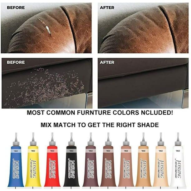XMMSWDLA Leather Repair Kits for Couches Vinyl and Leather Repair Kit Leather Paint Leather Scratch Tears Burn Holes Repair for Refurbishing