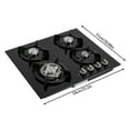 thumbnail image 2 of 23.23*20.08in Gas Cooktop Stove Top 4 Burners NG/LPG Built-in Kitchen Gas Stove Tempered Glass Black, 2 of 12