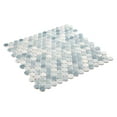 thumbnail image 4 of Pixie Wave Blue 3/4-in Penny Round Fabric Look Matte Glass Mosaic Wall and Floor Tile, 4 of 6