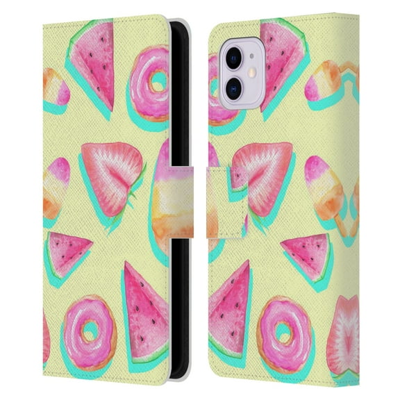 Head Case Designs Officially Licensed Haroulita Fruits Fruity Leather Book Wallet Case Cover Compatible with Apple iPhone 11