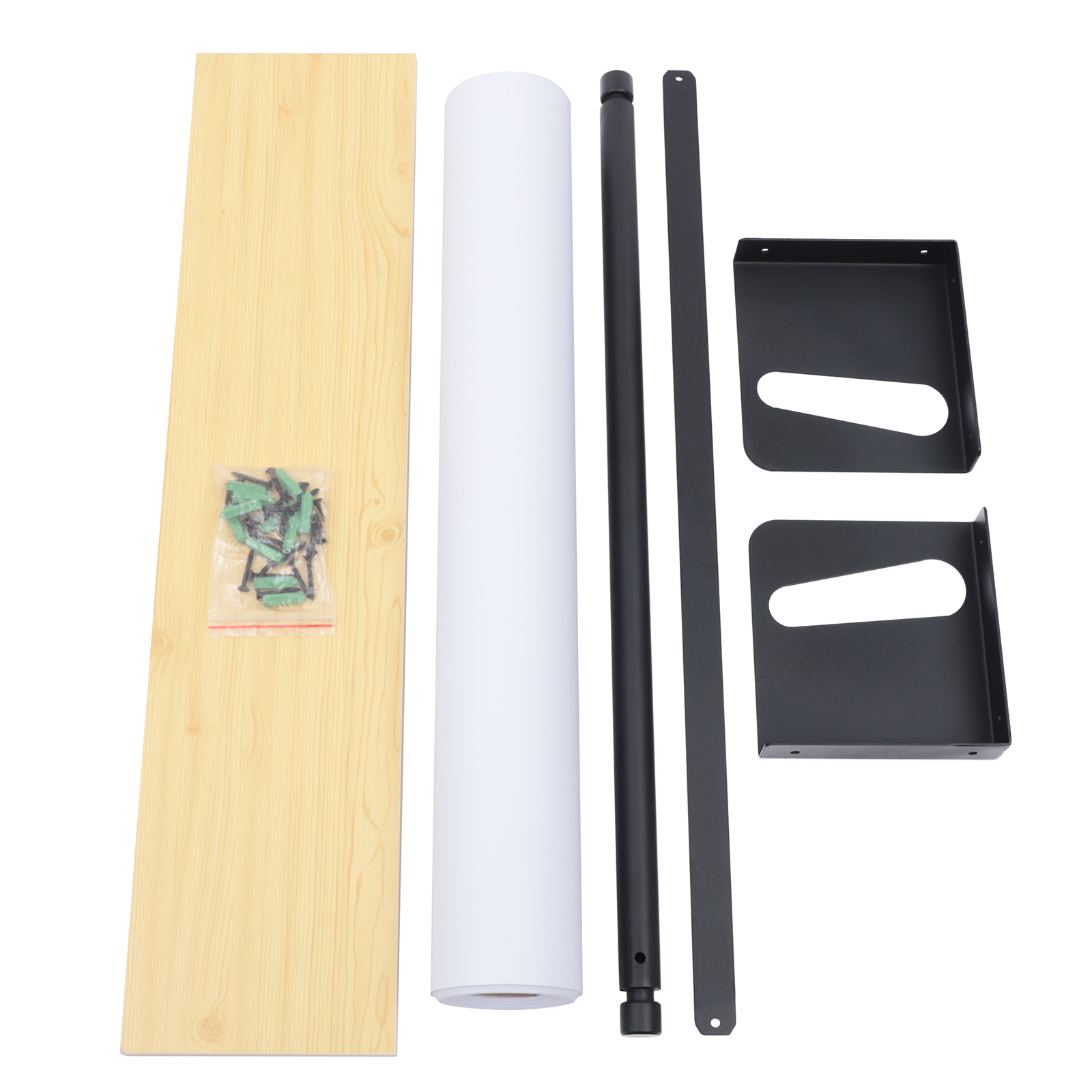 24'' Paper Roll Cutter Wall Mounted Kraft Paper Dispenser Cutter Wood Floating Shelf