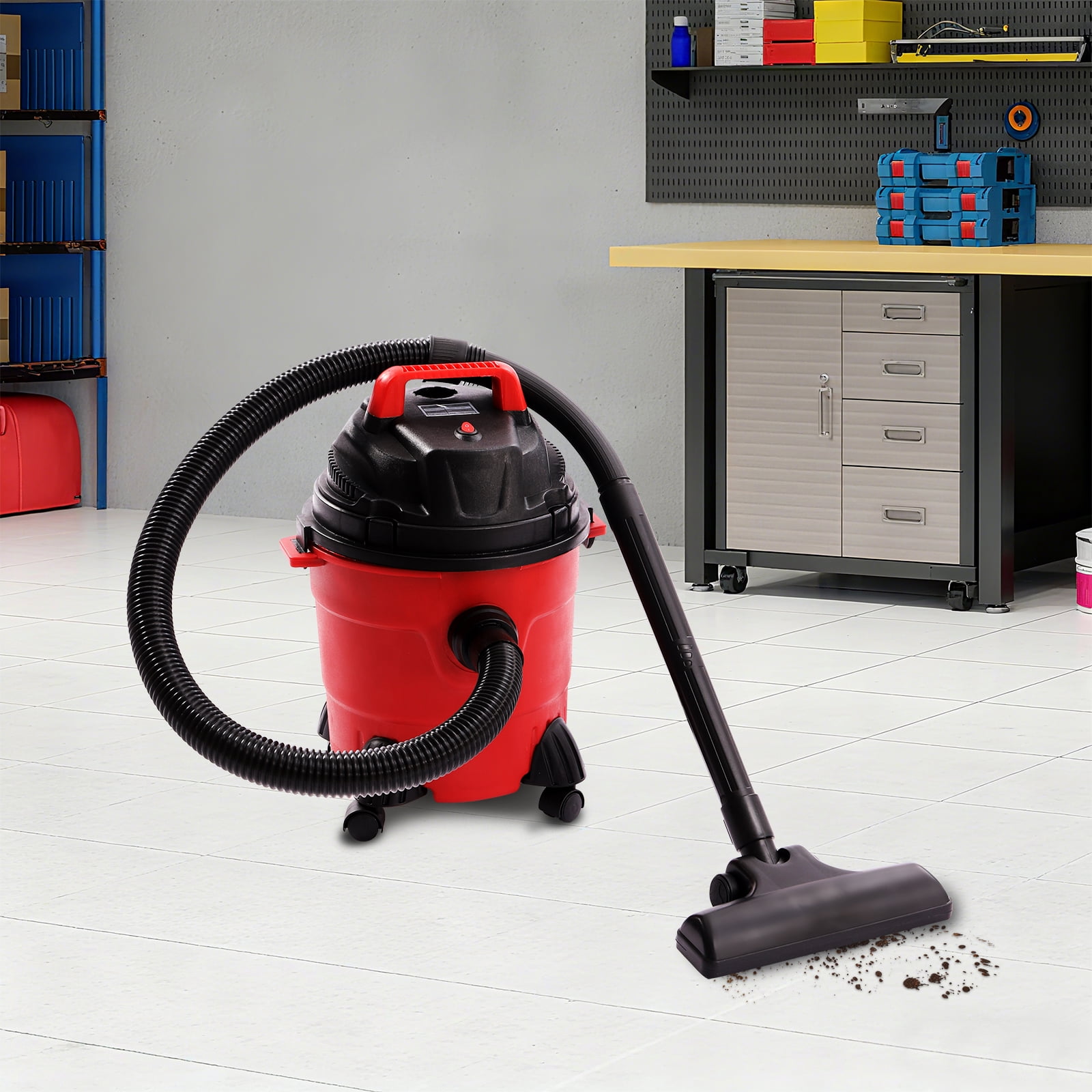 Miumaeov 4 Gallon Wet/Dry Vacuum, Portable Heavy-Duty Shop Vacuum 3 in 1 Function with Attachments for House, Garage, Car & Workshop