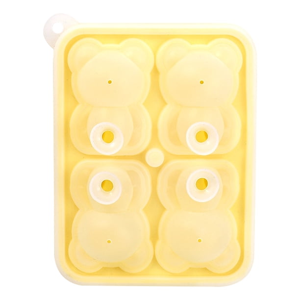 Molde de silicona para hacer hielo con forma de oso | Linda bandeja de cubitos de hielo con paletas | Material antiadherente duradero y de fácil liberación | Hace bolas de hielo, paletas heladas