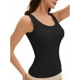thumbnail image 4 of Women's Wide Strap Camisoles with Built-In Padded Bras Casual Tank Tops S Black, 4 of 5
