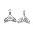 thumbnail image 2 of 20 pc Tarnish Resistant 304 Stainless Steel Pendants Whale Tail Shape Stainless Steel color 25.5x25x2.8mm Hole: 3mm, 2 of 3