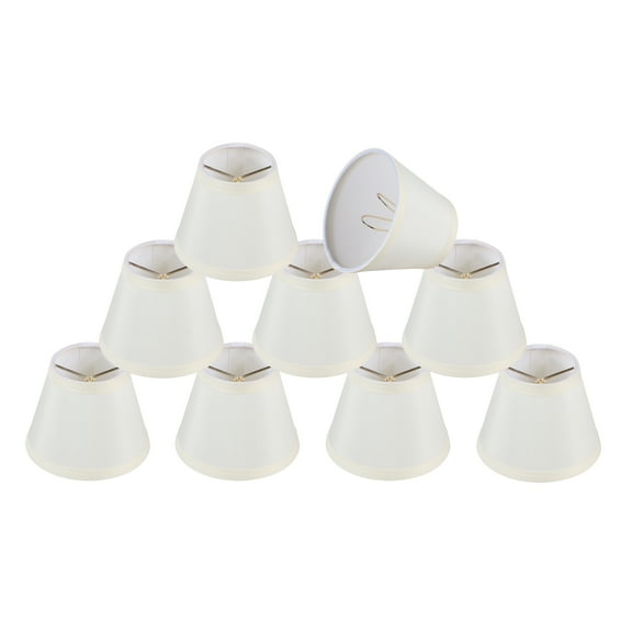 Aspen Creative 32065-9 Small Hardback Empire Shape Chandelier Clip-On Lamp Shade Set (9 Pack), Transitional Design in Off White, 5" bottom width (3" x 5" x 4")