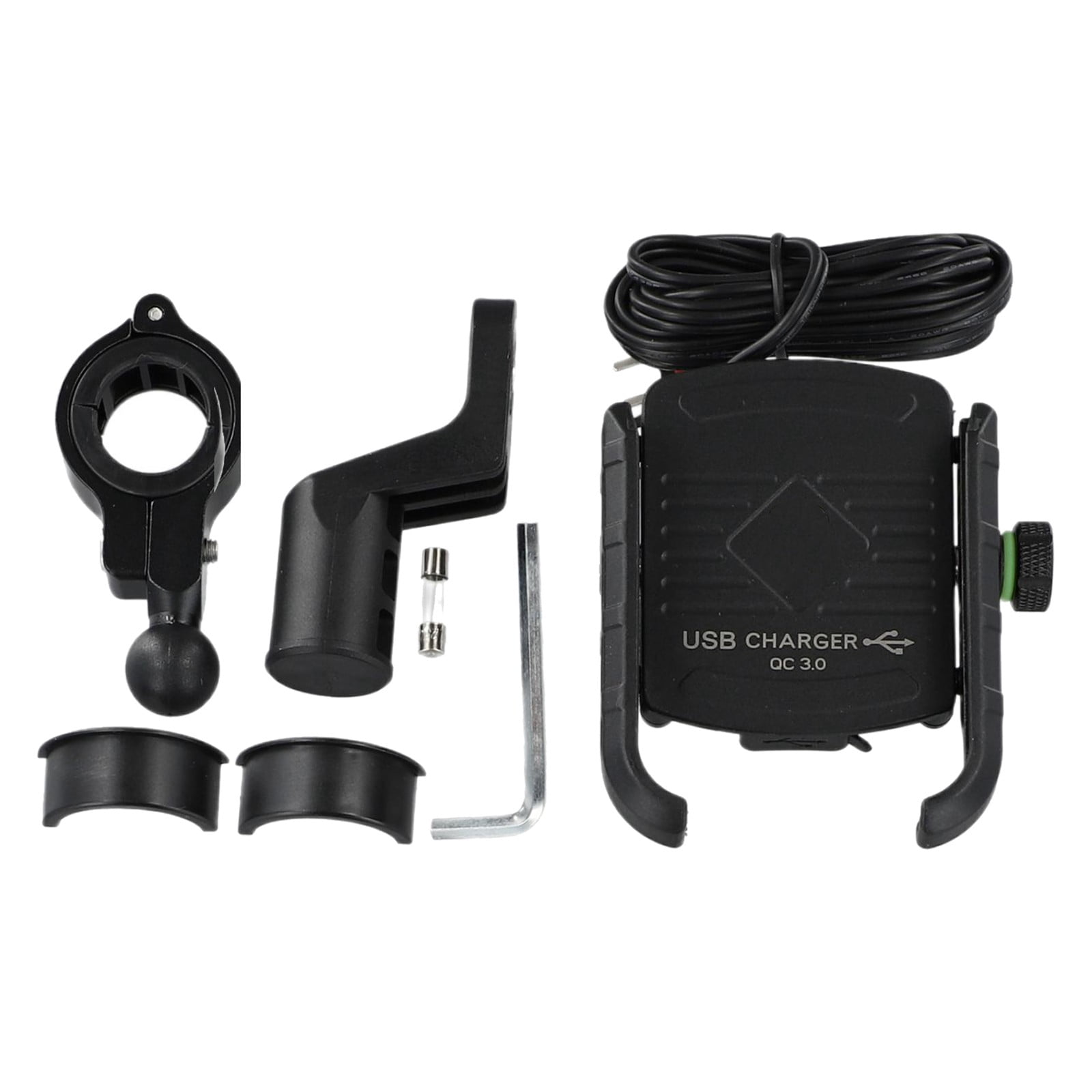 Motorcycle Wireless & USB C Charger Fast Charging Phone Holder Handlebar Mount