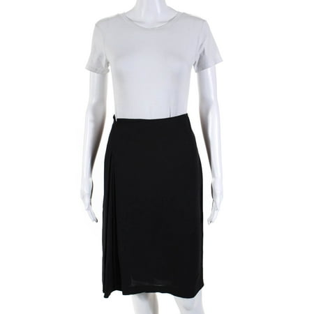 

Pre-owned|Emporio Armani Womens Pleated A-Line Zip Up Knee Length Skirt Dark Blue Size 12