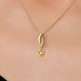 thumbnail image 3 of Gem Stone King 10K Yellow Gold Yellow Citrine and Lab Grown Diamond Pendant Necklace for Women | 0.49 Cttw | Gemstone November Birthstone | Heart Shape 5MM | With 18 inch Chain, 3 of 6