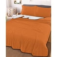 thumbnail image 3 of Quilts Twin-XL Size Bedding Set, Orange Lightweight Quilted Comforter, Pure Orange Soft Reversible Bedspread Coverlet with Pillow Covers for All Season, 68" x 98", 3 of 7