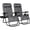 Grey, variant on 26" Zero Gravity Recliners Outdoor Adjustable Folding Reclining Lounge Chairs w/Pillows, Cup Holder Trays and Carry Strap for Patio Backyard Beach Set of 2