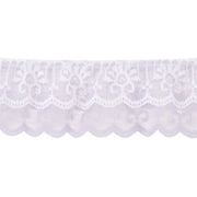 Wrights Two Tiered Ruffle Lace, 2" X 10 Yds, Lavender/White