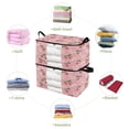 thumbnail image 4 of Foldable Clothes Storage Bags Clothes Organizer Bin with Clear Windows for Clothes Bedding Daisies and Bow Pattern, 4 of 6
