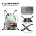 thumbnail image 3 of Yiaed Tropical Summer Palm Print Drawstring Bags Drawstring Backpack Bulk String Back Pack Gym Sport Bag-Small, 3 of 5