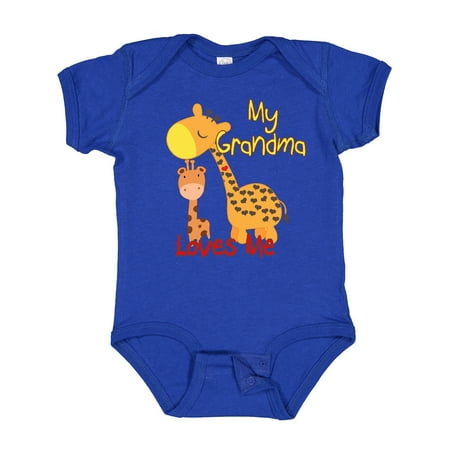

Inktastic My Grandma Loves Me Giraffe Gift Baby Boy or Baby Girl Bodysuit