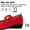 thumbnail image 3 of Qaltryn Criss-Cross Elastic Strap Mary Jane Flats for Women Low Wedge Casual Flats Shoes Ballet Style Slip On Dress Shoes for Dance Daily Office, 3 of 8