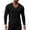 Black, variant on Men’s Long Sleeve V Neck Solid Color Casual Base Layer T-Shirt Spring Autumn Plus Size