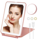 thumbnail image 4 of Espejo cosmético portátil de viaje con luz LED plana y luz de tres colores que se carga, espejo de belleza plegable con luz, 4 of 5