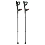 KFFKFF Adult Forearm Crutches, Adjustable 10-Level Height, Foldable Aluminum Support with Open Cuff & Anti-Slip Pad for Surgery Recovery, Leg Injuries, Disabled Use, 350LBS Capacity, 1 Pair