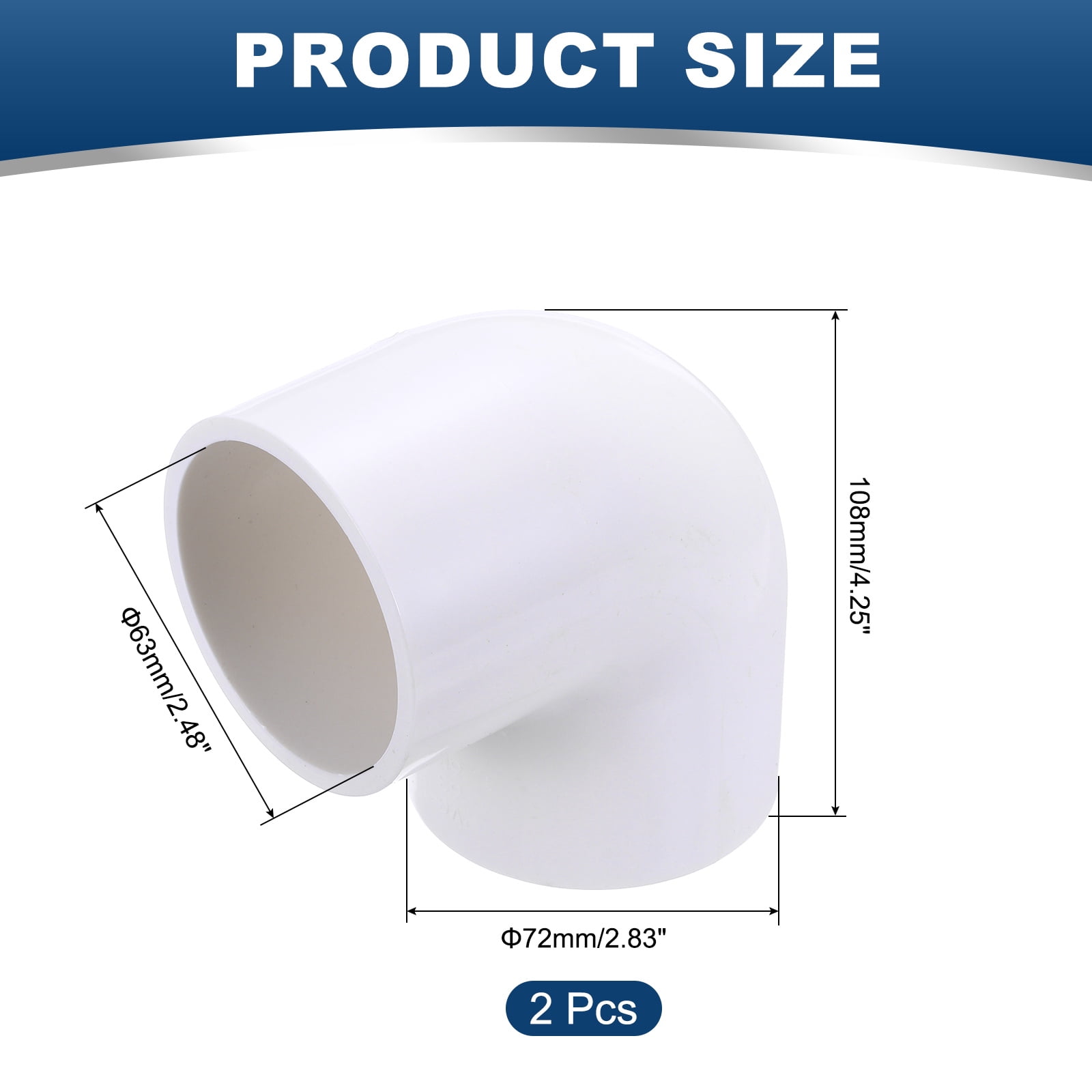 Uxcell Duct Connector, Plastic Dryer Hose Connector Pipe Fitting Adapter Coupling for Vent Hose 3" White