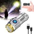 thumbnail image 1 of Yazoeia Three-Eyed Monster Mini Flashlight, Rechargeable LED Flashlights High Lumens, Portable Mini Bright Flashlight, Type-C Rechargeable, Five Light Modes (Silver) CJC912-108157, 1 of 8