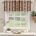 thumbnail image 3 of 2 Pack Valances for Windows, Brown Beige Boho Window Valances for Living Room/Bedroom/Bathroom, Vintage Ethnic Tribe Abstract Art Retro Light Filtering Kitchen Curtain Valance 42"W x12" L, 3 of 9