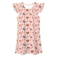thumbnail image 2 of Krdevn Girls Halloween Nightgown, Ruffle Sleeve Ghost Pumpkin Print A-Line Sleep Dress, Cute Soft Lounge Pajama Dress for Kids 3-10Y,Beige, 2 of 4