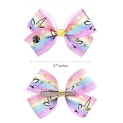 JoJo Siwa 12pcs Hair Bows for Girls (2 Set) - 5 Inches Alligator clips (3)