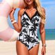 thumbnail image 4 of Traje de baño de una pieza para mujer, traje de baño deportivo para mujer, estampado a juego, con cremallera, ajustado, para surf, para playa, de moda, para mujer, trajes de baño de una pieza para muj, 4 of 5