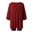 thumbnail image 5 of WAYUTE Womens Sets 2 Piece Outfits V Neck Casual Short Sleeve Shorts High Waisted Workout Athletic Wear Solid Color Slim Fit Outfit, 5 of 5